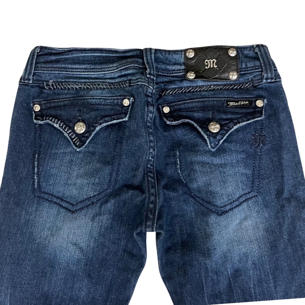 Miss Me Bradbury Skinny Jeans Dark Wash Embellished Flap Pocket 31 women's